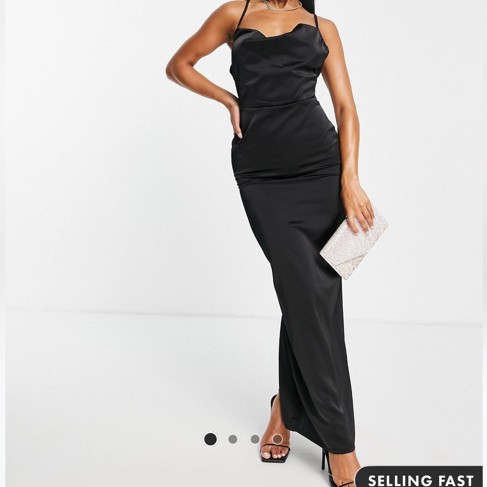 Satin black dress